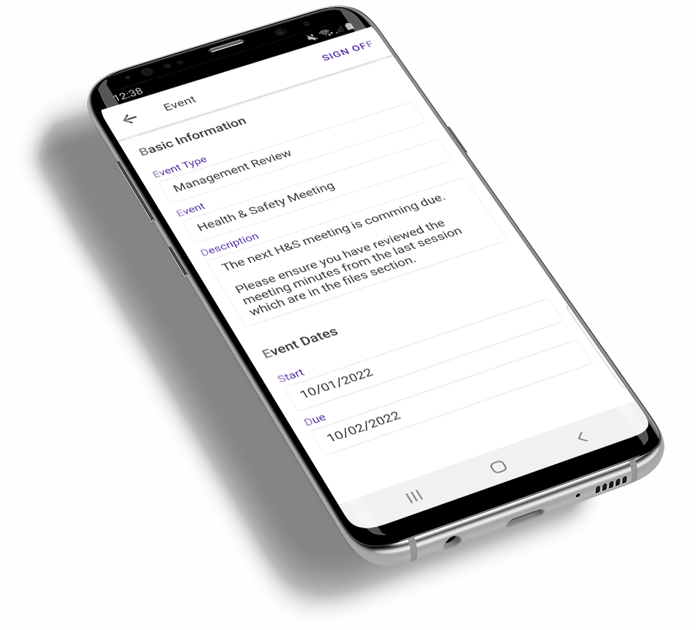 Mango Events on mobile app